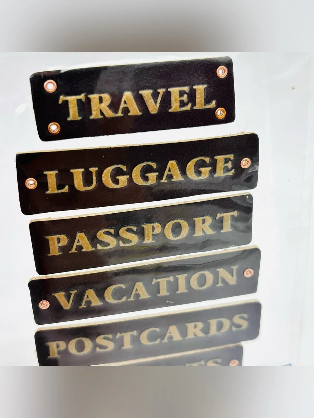 Sticko Inspirables Travel Leather Stickers Scrapbook Journal Vacation Crafts NIP